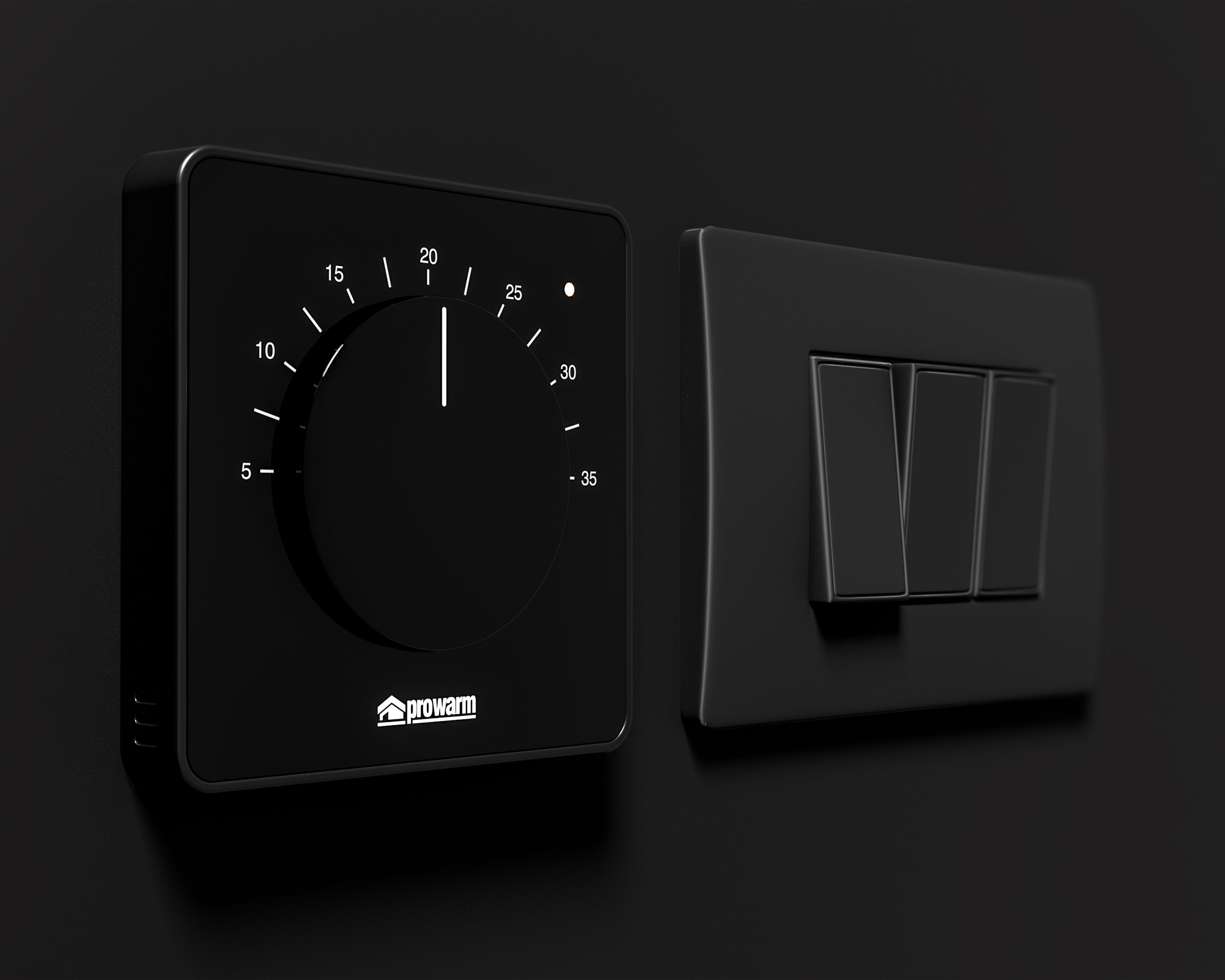 Prowarm Touch IQ M Series - Black Dial Thermostat
