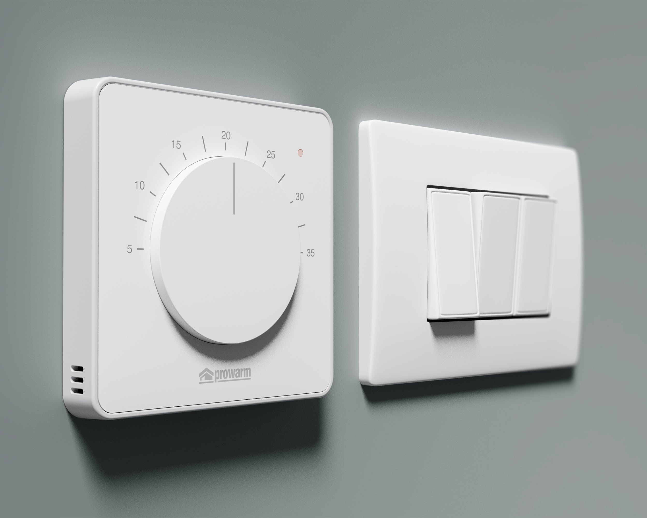 Prowarm Touch IQ M Series - White Dial Thermostat